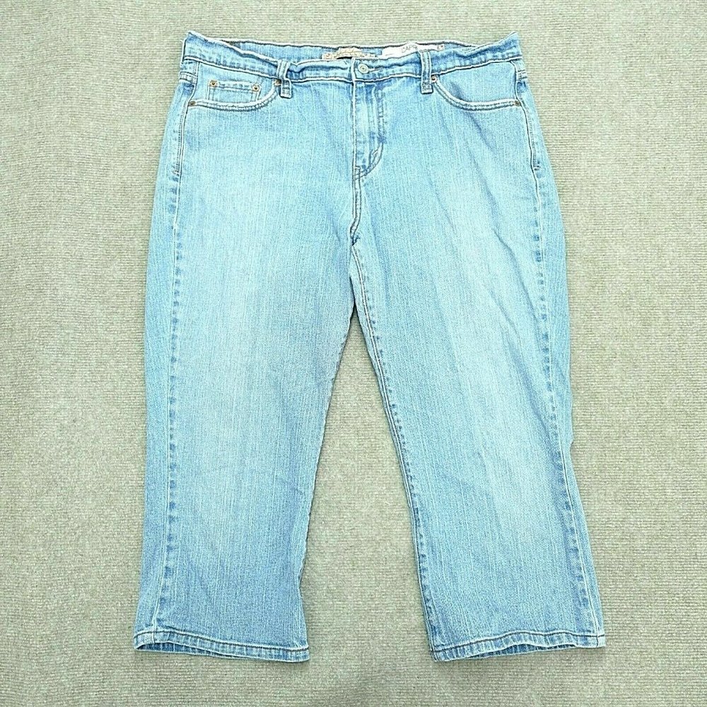 Levi's 515 Capri Denim Jeans Women's 16 Light Blue Wash